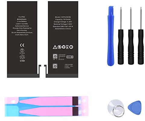 OUISMART® KIT Batterie pour IPHONE (avec Kit Outils + Adhésif, iPhone 6)