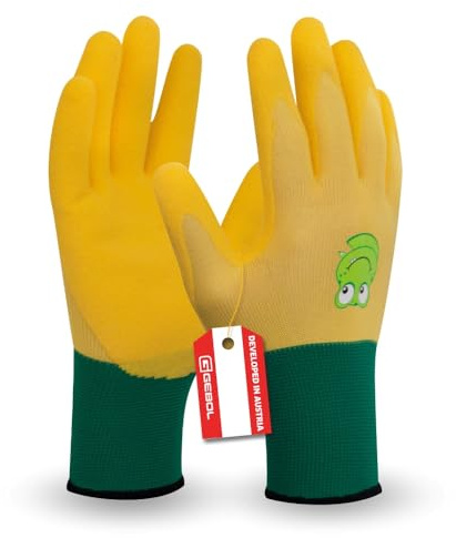 Gebol Froggy - Guanti da lavoro per bambini da 4 a 6 anni, taglia XXS (Gr 5) L, 1 paio
