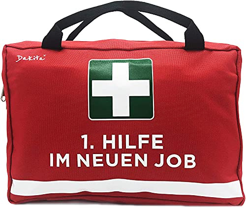 Dakita Erste-Hilfe Tasche zum Abschied von Kollegen - Lustiges Geschenk zum Jobwechsel für Mitarbeiter und Freunde - rot, ohne Inhalt
