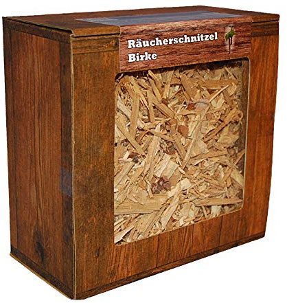 Landree Räucherschnitzel WoodCuttings, 3L Box, Familien BBQ-Holzhof aus Schleswig-Holstein (Birke)