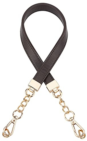 SUPERFINDINGS 1pc 62.5cm Lange Kokosnussbraune Handtasche Kette Kunstleder Taschengriffe Abnehmbare Kette Schultergurte Set Mit Alu Drehverschlüssen Für Geldbörse Handtaschen DIY Handwerk