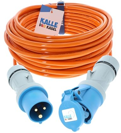 CEE Verlängerung KALLE Blue 32A EXTREME SIGNAL 4,0mm² Industrie Bau Boot Womo Camping Vollpur-Premium-Leitung 20 Meter