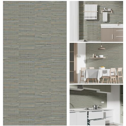 SINGULARWOOD Lot de 4 panneaux muraux en bambou pour décoration d'intérieur, revêtement mural et revêtement mural, traitement de plafond Wainscoting 120 x 30 cm