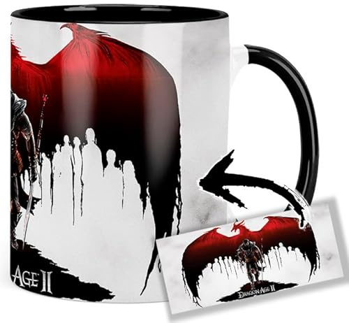 Dragon Age II Tasse Innen & Henkel Schwarz Keramikbecher Mug