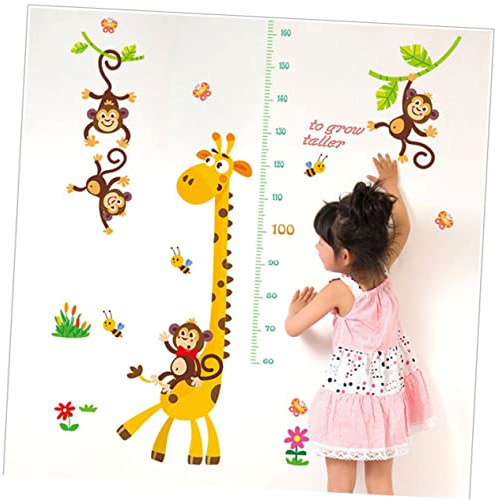 Wandaufkleber Höhenmesser für Kinderzimmer mit Tiermotiven Pvc | Abziehbar und Rückstandsfrei, für Kids, Geeignet für Schlaf und Spielzimmer