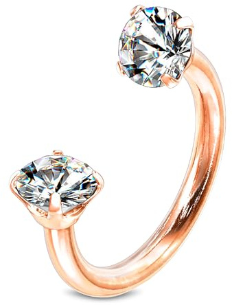 Stachelkleid Hufeisen Piercing Chirugenstahl 316l Septum Ring Zirkonia Kristal 1,2 mm Ohr Nasenpiercing Nippel Intim Silber Schwarz Gold Rose Glitzer Tragus Helix Farben Innengewinde