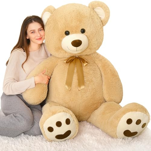 MorisMos 120cm Riesen Teddys, Süß Teddybär groß XXL,weich Kuscheltier XXL, Geschenk für Mädchen Freundin Frauen Mutter Kinder