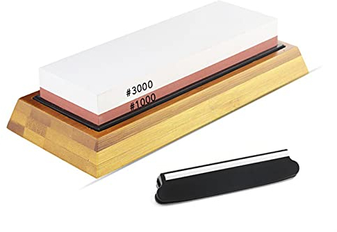 ISCBAFYX Affilacoltelli Whetstone Side Girt Cucina Affilatura Pietra Mola Oilstone Levigatura Strumento 240/600/800/1000/3000/6000 Set (Color : 1000 3000 Stand Set)