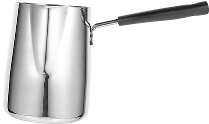 CIYODO 304 Stainless Steel Latte Art Cup Large Capacity 1000ml Thickened Milk Cup Spout Heatable Chocolate Melting Pot for Coffee and Desserts