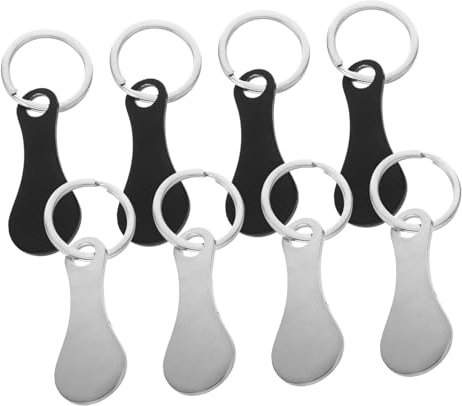 VILLFUL 8pcs Shopping Cart Tokens Stainless Steel Key Chains for Trolley Portable Keychain Key Ring Pendant for Supermarket Store