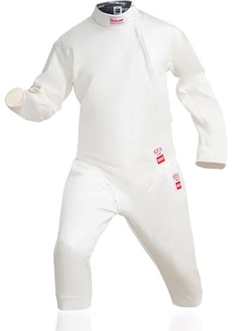 Fechtjacke, Fechtschutzoberteil, Fechtausrüstung, Fechtanzug 3-teilig Weste, hose, Jacke, 450N Kinder- und Erwachsenen-Fechtanzüge Wettkampf-Fechtausrüstung(40)