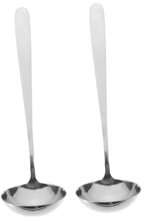 IMIKEYA 2piezas Cucharones Inoxidable Cucharón Sopero Para Sopa Mango Para Hotel