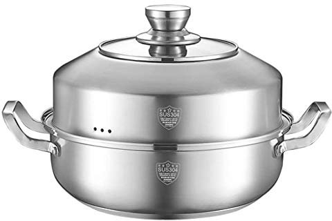 Dampfgarer aus Aluminiumlegierung, einlagiger Dampfgarer, Suppentopf und Dampfgarer aus Edelstahl für Induktion, 26 cm, 28 cm, 30 cm ()