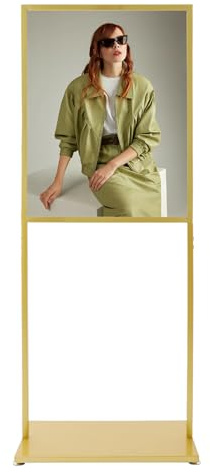 Brride Beidseitig Plakatständer 51*67cm Kundenstopper, Double Sided Display Infoständer Informationsständer Präsentationsständer Poster Stand Sign Holder for Advertising (Gold)