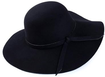 Anuedgis Damen Retro Schlapphut Klassische breite Krempe Bowler Hüte Vintage Schleife Fedora Hüte Kirche Party Sonnenhut, A-schwarz, Einheitsgröße