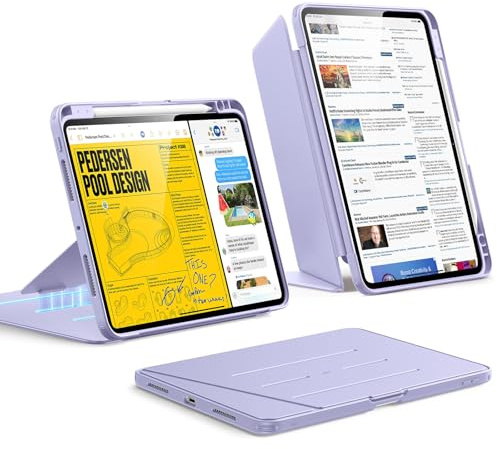 ESR Coque pour iPad Pro 11 Pouces M5/M4(2025/2024), Série Flip, Violettes | Support Vertical, Multi-Angles, Ultra-Stable Pour iPad Pro 11 2025/2024 avec Porte-Stylet, Série Flip