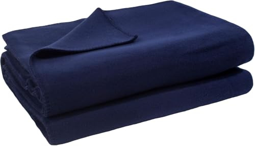Zoeppritz Soft-Fleece Decke mit Cashmere Handfeel - 110 x 160 cm - Oeko-TEX 100 - Made in Italy - 595 Dark Marina