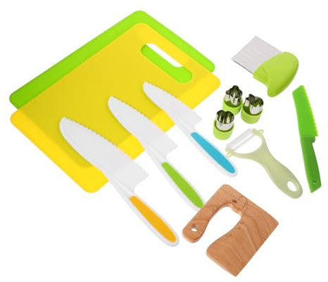 Ensemble D’Outils Cuisine pour Garçon et Filles 1 Set Plastique Bois | Apprentissage Culinaire, Jouet Éducatif Sensoriel, Usage Parent-garçon et Filles ou Fête