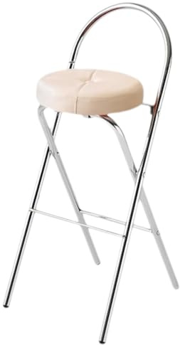 Xalteafe Barhocker Klappbar,Faltbarer Barhocker Mit RüCkenlehne,Barhocker Klappbar Mit Metall Gestell,Barhocker Klappbarer KüChenstuhl Runder,PU-Barstuhl Mit RüCkenlehne,FüR Bar,BüRo,Garten