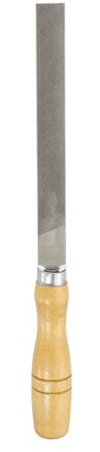 HARFINGTON Flat Coarse Cut File 6 Double Cut Teeth High Carbon Steel Hand Rasp File with Wood Handle for Metal Wood Deburring Removing