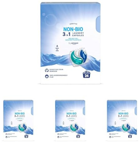 by Amazon Sensitive 3-in-1-Wäschekapseln, 24 Waschgänge (Packung mit 4)