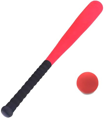 YGBWAOV Bate De BéIsbol con Pelota De 64 Cm, Divertido Juego para NiñOs, Bate para Adultos, Bate De BéIsbol Ligero con Pelota De Entrenamiento, Color Rojo