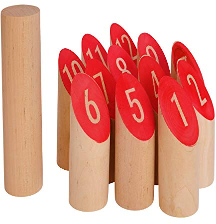 Ocean5 - Nummern Kubb - das Zahlen Wurfspiel für draußen - Holz-Kegel Wikinger Spiel aus Skandinavien - das Geschicklichkeitsspiel für den Sommer