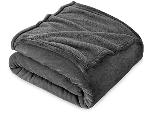 FARFALLAROSSA Kuscheldecke Flauschig 130 x 160 cm - Klein Fleecedecke Sofa Decken Couchdecke - Oeko-TEX - Super Weiche Fleecedecke als Sofaüberwurf - Wohndecke Dunkelgrau