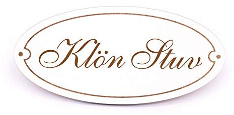 Schild Türschild Oval - Klön Stuv - selbstklebend graviert Dekoschild 15x7cm
