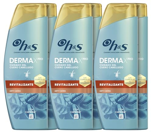 H&S DermaXPro Revitalizante Champú Anticaspa 300ml con Cafeína y Complejo de Ceramidas. Hidrata el Cuero Cabelludo Seco y el Pelo Debilitado y Ayuda a Reforzar la Barrera Cutánea