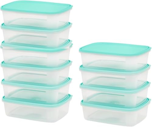 Checkmart Lot de 20 boîtes alimentaires hermétiques à clipser - 1 litre - Anti-fuite - Passe au micro-ondes, au congélateur et au lave-vaisselle