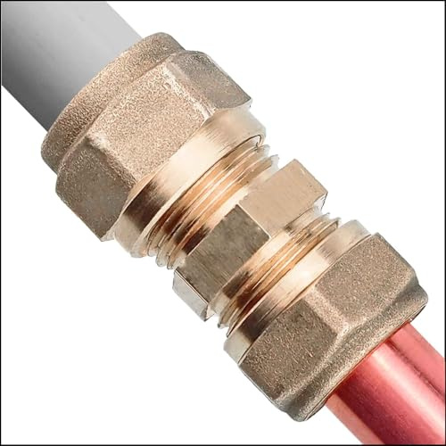 MegaHaustechnik Übergangsverschraubung Adapter Kupplung für Mehrschichtverbundrohr 16x2 mm (AußenØ x Wandstärke) auf Kupferrohr 18mm AußenØ, Schraubfitting aus Messing Trinkwasser geeignet