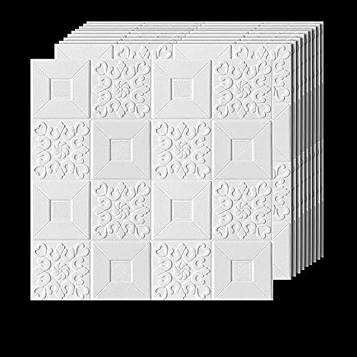 WSWJDW Papier peint auto-adhésif 3D PVC autocollants muraux en relief imperméables papier de contact plafond de toit décoration de papier peint stéréo, 1,1pc 70cmx70cmx0.7cm