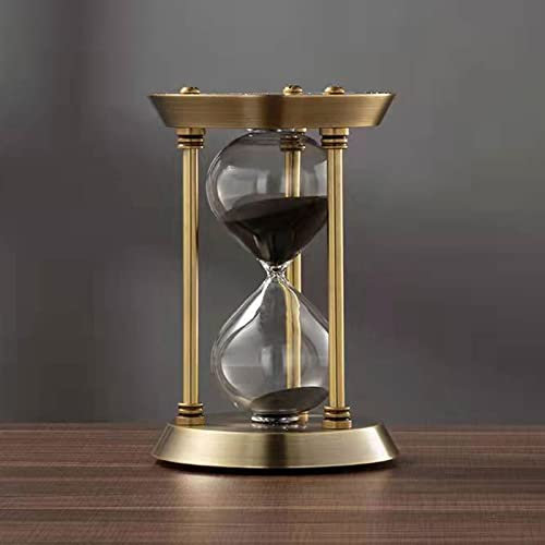 Brogtorl Metal Brass Hourglass Sand Clock Timers1 3 5 10 15 30 Minute,Glass Sandglass Clock,unique Creative Keepsake Gift,Living Room Office Decoration