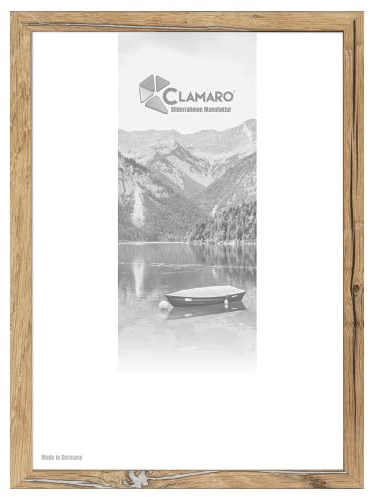 CLAMARO 'COLLAGE' Bilderrahmen 60x45 handgefertigt | Eiche Altholz | MDF Holzbilderrahmen eckig modern inkl. Acrylglas, Rückwand und Aufhänger (querformat & hochformat)