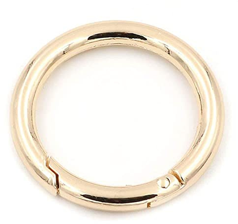12 Stück Feder-O-Ringe, Feder-Karabinerhaken, Zinklegierung, runde Metallspaltringe, kleine Klemmschließe, Schlüsselanhänger, Schnalle für Tasche