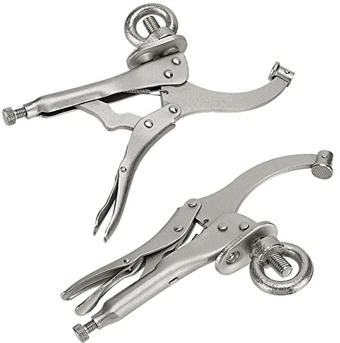 MUKLEI 2 PCS 9 Inch Drill Press Locking Clamp, Heavy Duty Drill Press Vise Grip Clamps for Fixed Workpiece, Drilling, Metalworking