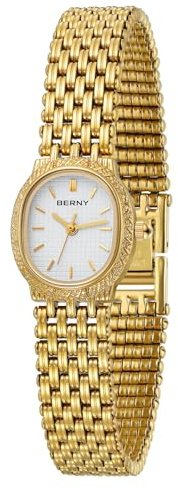 BERNY Montres en Or pour Femmes Montres à Bracelet Montres à Quartz Petite Montre pour Femmes Mise à Jour avec Outils Inclus