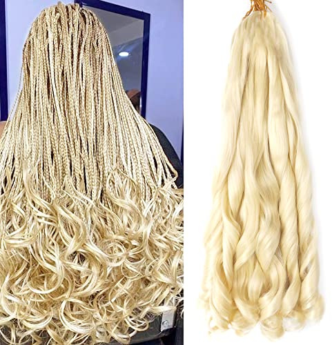 French Curly Flechthaar, gewellt, für schwarze Frauen, vorgedehnt, lockige Enden, 55,9 cm, 8 Packungen