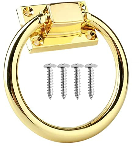 Sudemota Türklingel aus Gusseisen Klopfer Edelstahl Türklopfer Ringschrauben Drop Pull Ring for Home Shop Ring Pull Türbeschläge