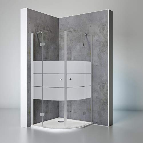 Schulte Duschkabine Runddusche Youngline, 90 x 90 cm, 190 cm, 5 mm Sicherheits-Glas Depoli Light, alu-natur, Montage auf Duschwanne oder Fliese