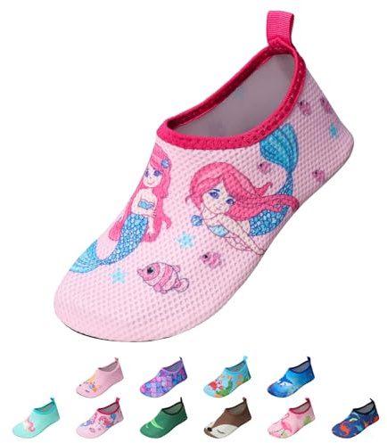 EDOTON Kids Water Shoes Quick Dry Swim Shoes Toddlers Aqua Socks Lightweight Non-Slip Beach Shoes for Beach Swimming Pool (11-11.5 UK,Mermaid)