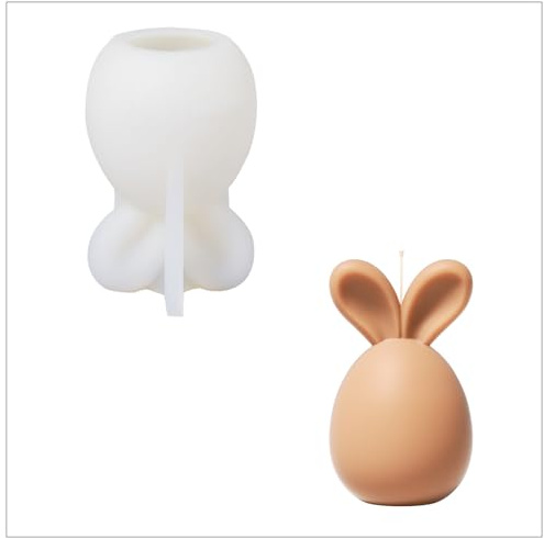 BOOWAN NICOLE Ostern Hasenei Kerzenform Silikonform,3D Kaninchen Ei Silikon Kerzenformen zum Gießen Schokoladen Form fur DIY Deko Kerzenherstellung Handwerk Ornamente