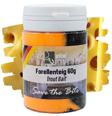 Zite Fishing Forellen-Pasten Special Editions - Trout Bait mit Käse Aroma – 60g Forellen-Teig als fängiger Forellen-Köder mit Glitterpartikeln