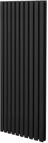 Radiateur à Colonne Ovale 1600mm x 600mm, Chauffage Moderne Vertical à Tube Ovale en Acier au Carbone Noir Mat, Cuisine Salon Salle de Bain [Brosse, Attaches Murales & Supports INCLUS]