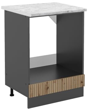 Vicco Meuble pour Four R-Line, Chêne Artisan, 60cm | ✓ Niche pour four · Plan de travail incl. · Pieds réglables en hauteur · Librement combinable · Intégration facile