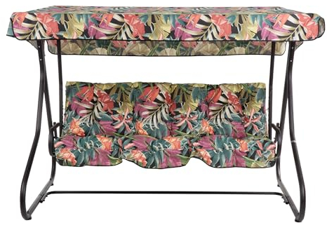 PATIO Hollywoodschaukel 3 Sitzer mit Liegefunktion Milano bis 300kg Hollywoodschaukel Auflagen Sonnendach Mehrfarbig