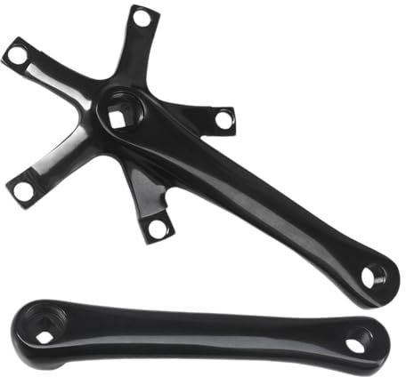 QUYCOIU Rennrad Kurbelgarnitur 165mm Faltrad Kettenradgarnitur 130mmBCD Vierkantkonus Kurbelarm-Set Kurzer Handgriff 10-11Gang Linke Und Rechte Kurbeln Aluminium-Legierung(Black)