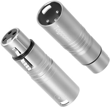 Togconn XLR Microphone Adapter 2 Pack, 3-Pin XLR Male to Female Mic Audio Extension Connector Converter for Speaker,Mixers,Studio Equipment- Durable Metal Construction