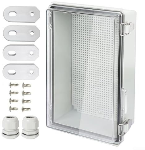 Hasaller ABS Cable Distribution Junction Box Weatherproof Outdoor Junction Box Transparent Cover Large Electrical Box Cable Box Outdoor Waterproof for Power Strip